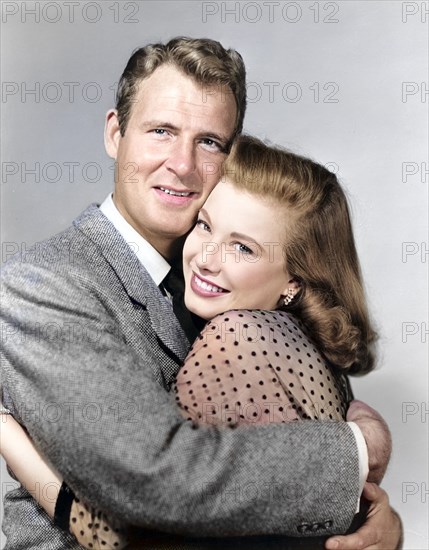 Charles Drake, Peggy Dow, publicity portrait for the film, "You Never Can Tell", Universal Pictures, 1951