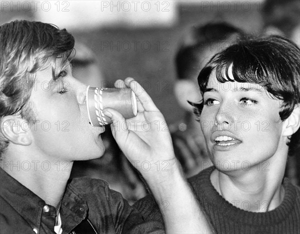 Connie Karcher, on-set of the documentary film, "Young Americans", Columbia Pictures, 1967