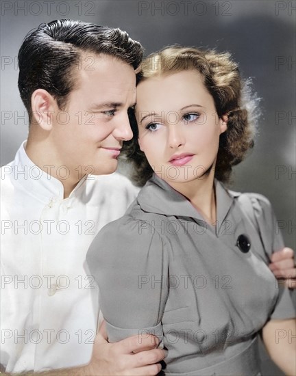 Lew Ayres, Lynne Carver, publicity portrait for the film, "Young Dr. Kildare", Loew's, Inc., 1938