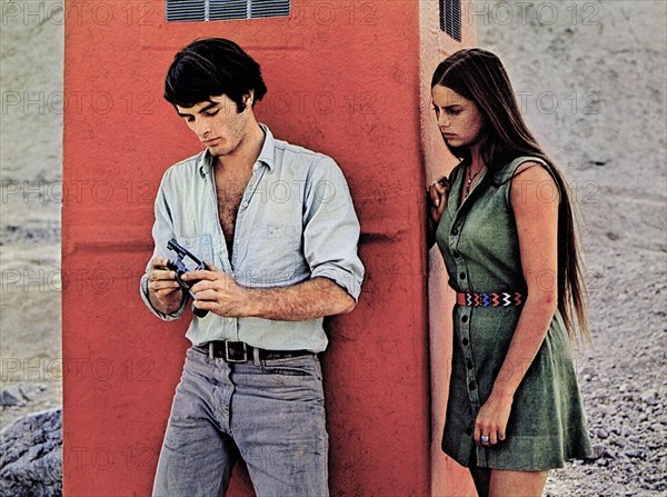 Mark Frechette, Daria Halprin, on-set of the film, "Zabriskie Point", MGM, 1970