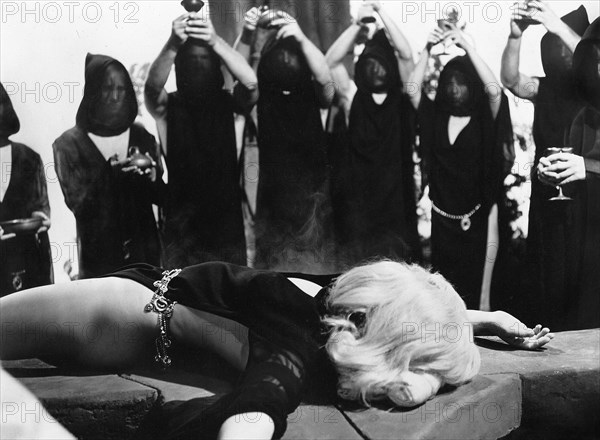 Sandra Dee, on-set of the film, "The Dunwich Horror", American International Pictures, 1970