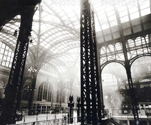 Pennsylvania Station, interior view, New York City, New York, USA, Berenice Abbott, Federal Art Project, "Changing New York", 1930's