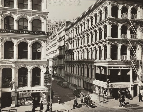 Broadway and Thomas Street, New York City, New York, USA, Berenice Abbott, Federal Art Project, "Changing New York", March 1936