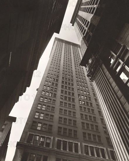 Canyon, Broadway and Exchange Place, New York City, New York, USA, Berenice Abbott, Federal Art Project, "Changing New York", July 1936