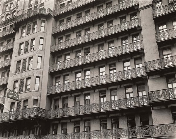 Chelsea Hotel, West 23rd Street, New York City, New York, USA, Berenice Abbott, Federal Art Project, "Changing New York", August 1936