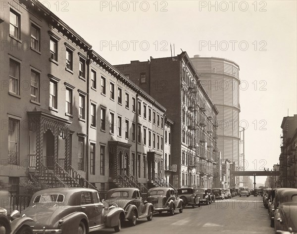 20th Street between Second and First Avenues, New York City, New York, USA, Berenice Abbott, Federal Art Project, "Changing New York", October 1938