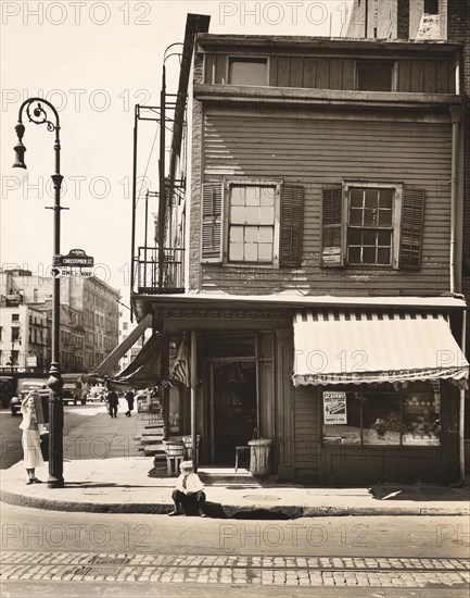 Christopher and Bleeker Streets, New York City, New York, USA, Berenice Abbott, Federal Art Project, "Changing New York", June 1938