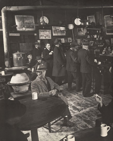 McSorley's Ale House, interior view, 15 East 7th Street, New York City, New York, USA, Berenice Abbott, Federal Art Project, "Changing New York", November 1937