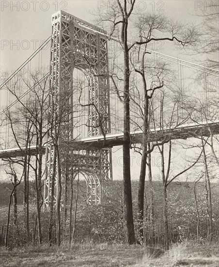 George Washington Bridge, Riverside Drive and 179th Street, New York City, New York, USA, Berenice Abbott, Federal Art Project, "Changing New York", November 1937