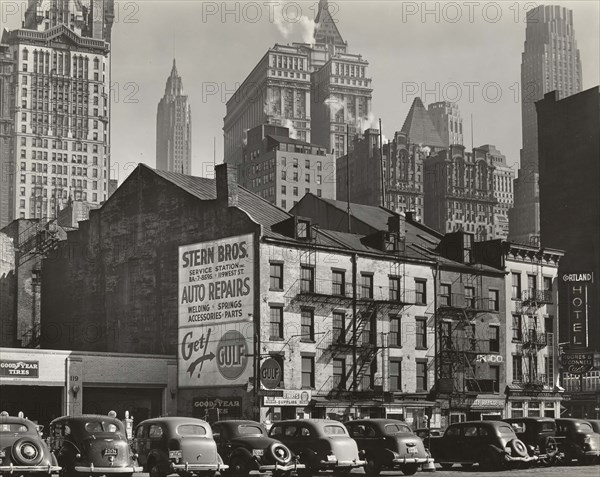 Vista from West Street, 115-119 West Street, New York City, New York, USA, Berenice Abbott, Federal Art Project, "Changing New York", March 1938