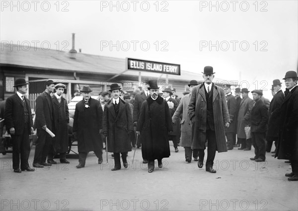 Ex-Venezuelan President Cipriano Castro arriving at Ellis Island, New York City, New York, USA, Bain News Service, December 31, 1912