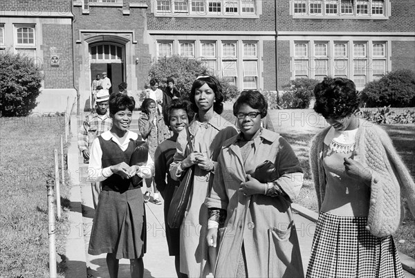 Students leaving Eastern High School for lunch, Washington, D.C., USA, Warren K. Leffler, U.S. News & World Report Magazine Photograph Collection, October 13, 1965