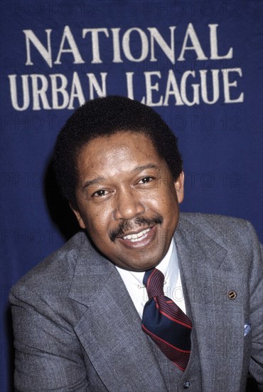 John Edward Jacob, President of National Urban League, head and shoulders portrait, New York City, New York, USA, Bernard Gotfryd, 1982