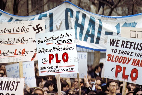 Anti-Palestine Liberation Organization protest, New York City, New York, USA, Bernard Gotfryd, 1985