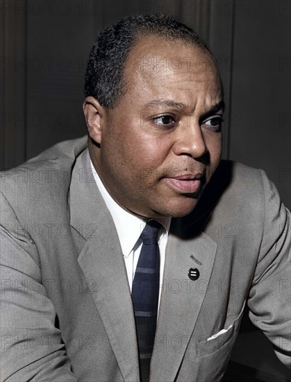 James Farmer, American civil rights activist, head and shoulders portrait, Walter Albertin, New York World-Telegram and the Sun Newspaper Photograph Collection, 1963