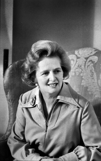 British Conservative Party leader and Leader of the Opposition Margaret Thatcher, half-length portrait, Marion K. Trikosko, U.S. News & World Report Magazine Photograph Collection, September 1975