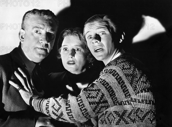 John Litel, Olive Blakeney, Jimmy Lydon, on-set of the film, "Henry Aldrich Haunts A House", Paramount Pictures, 1943