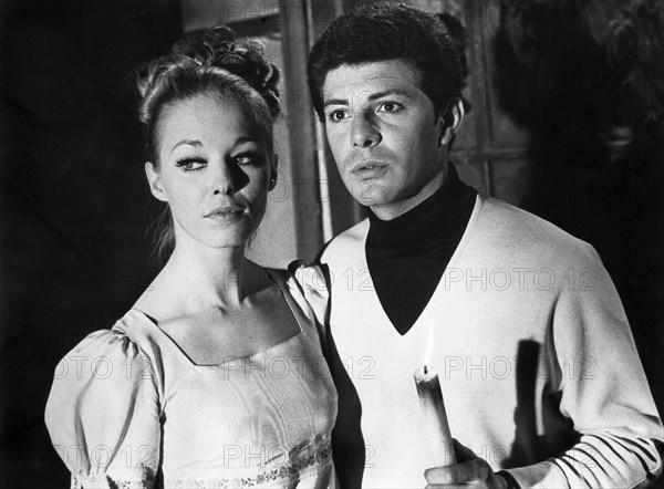 Jill Haworth, Frankie Avalon, on-set of the British film, "The Haunted House of Horror", aka "Horror House", "The Dark", Tigon, 1969