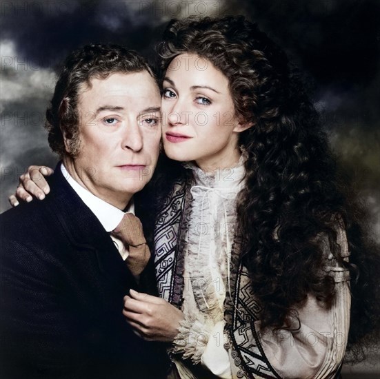 Michael Caine, Jane Seymour, on-set of the television miniseries, "Jack The Ripper", ITV, Warner Bros. Television, 1988