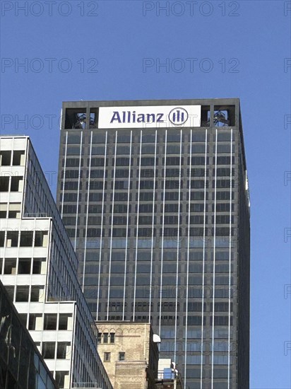 Allianz Building, low angle exterior view, Avenue of the Americas, New York City, New York, USA