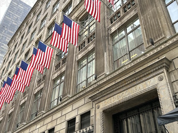 Saks Fifth Avenue Department Store, building exterior, low angle view, Fifth Avenue, New York City, New York, USA