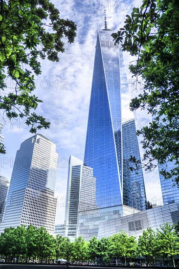 National September 11 Memorial, Brookfield Place, One World Trade Center, World Trade Center, New York City, New York, USA