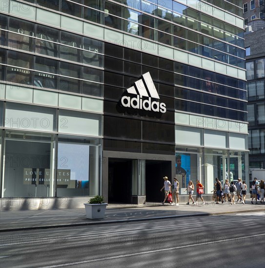 Adidas store, building exterior, New York City, New York, USA