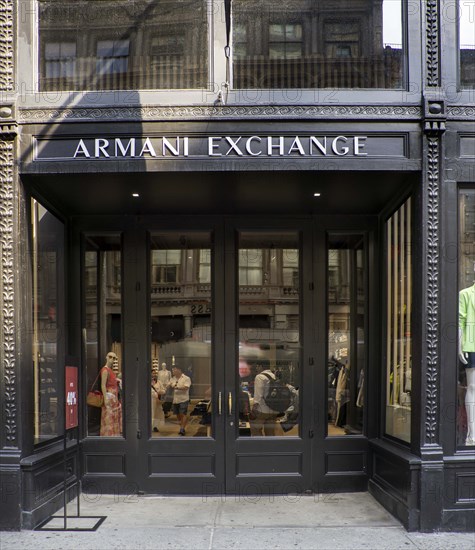 Armani Exchange clothing store, building exterior, New York City, New York, USA