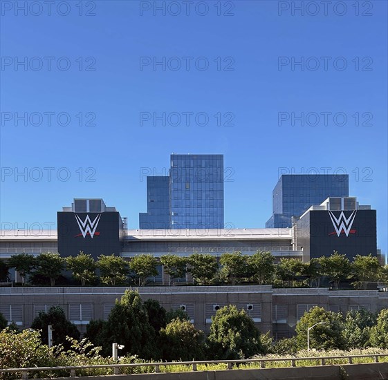 World Wrestling Entertainment (WWE), American professional wrestling and entertainment company, global headquarters, building exterior, Stamford, Connecticut, USA