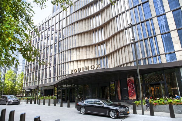 Equinox Hotel, building exterior and driveway, 35 Hudson Yards, New York City, New York, USA