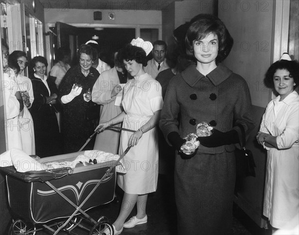 U.S. First Lady Jacqueline Kennedy visiting Children’s Hospital, Washington D.C., USA, Abbie Rowe, White House Photographs, December 12, 1961