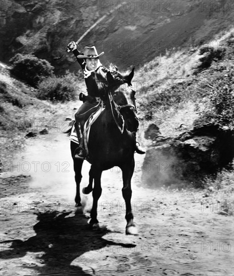 Audie Murphy, on-set of the western film, "Apache Rifles", 20th Century-Fox, 1964