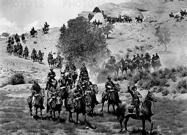 U.S. Army Cavalry, on-set of the western film, "A Distant Trumpet", Warner Bros., 1964