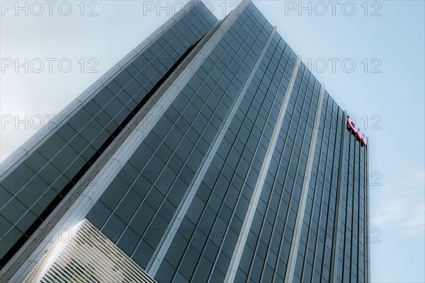 CNN Headquarters building, building exterior, low angle view, Los Angeles, California, USA