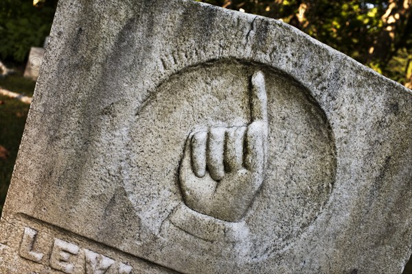 Old headstone at cemetery