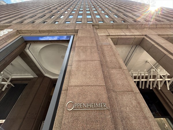 Oppenheimer & Co., low angle view of building exterior, 85 Broad Street, New York City, New York, USA