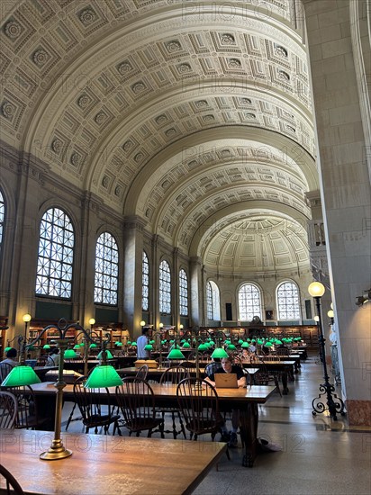 Bates Hall reading room, McKim Building, Boston Public Library, Boston, Massachusetts, USA