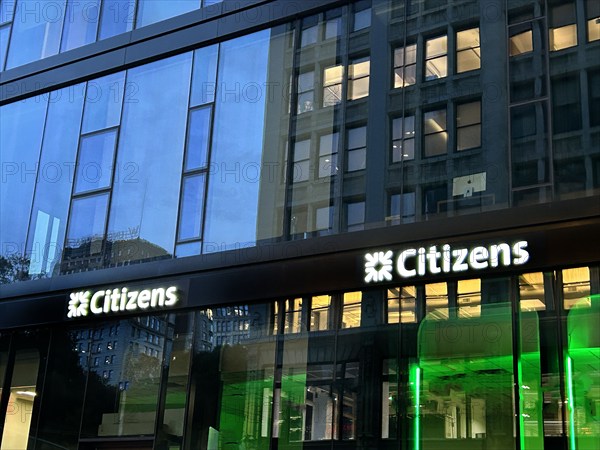 Citizen's Bank, building exterior and company logo, New York City, New York, USA