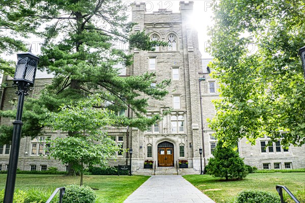 Swartz Hall, Harvard Divinity School, building exterior, Harvard University, Cambridge, Massachusetts, USA