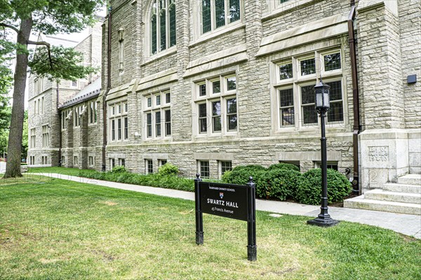 Swartz Hall, Harvard Divinity School, building exterior, Harvard University, Cambridge, Massachusetts, USA