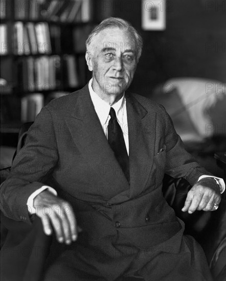 U.S. President Franklin D. Roosevelt, last photograph taken before his death, Warm Springs, Georgia, USA, Nicholas Robbins, April 11, 1945