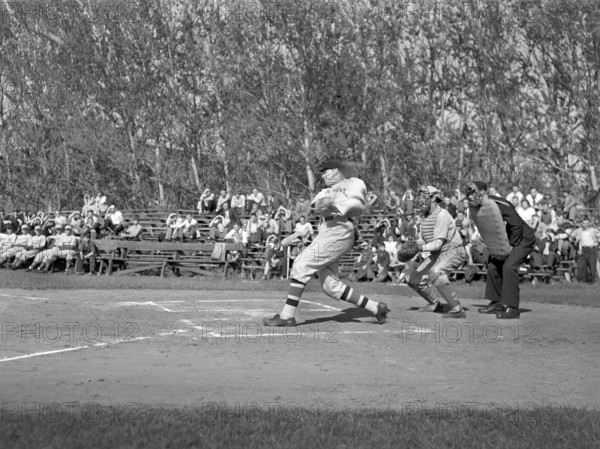 Iowa State versus Nebraska, college baseball game, Ames, Iowa, Jack Delano, U.S. Farm Security Administration, May 1942