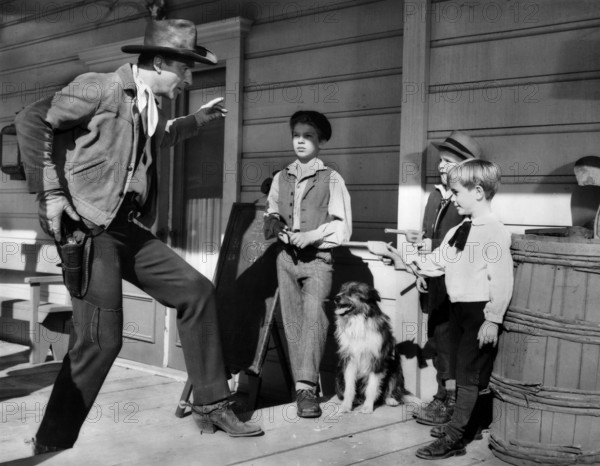 Stewart Granger, on-set of the western film, "Gun Glory", MGM, 1957