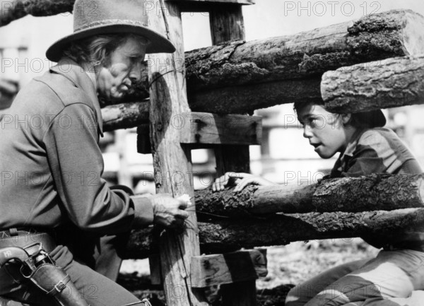 Marty Robbins, Steven Tackett, on-set of the western film, "Guns Of A Stranger", Universal Pictures, 1973