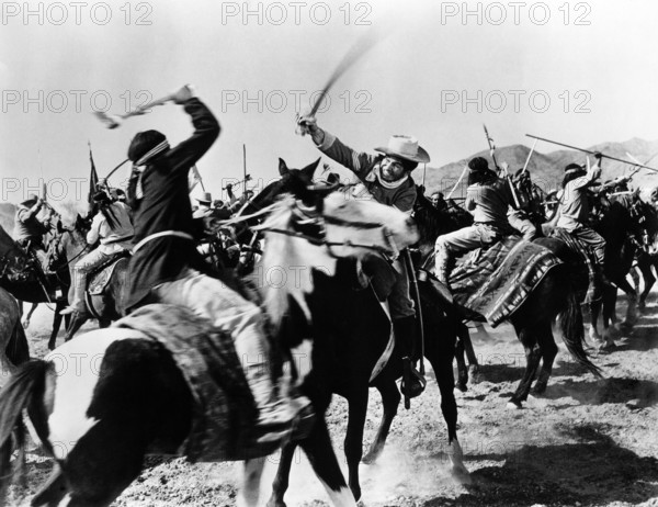 Noah Beery Jr, on-set of the western film, "The Last Outpost" Pine-Thomas Productions, Paramount Pictures, 1951, re-released as "Cavalry Charge", Citation Films 1961