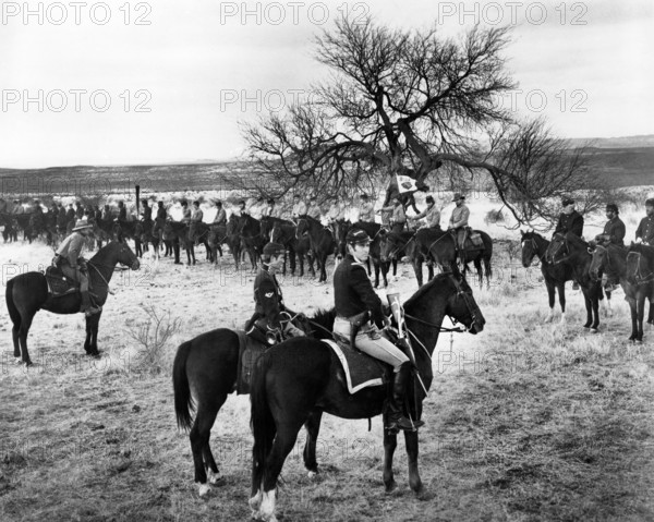 Charlton Heston, on-set of the western film, "Major Dundee", Columbia Pictures, 1965