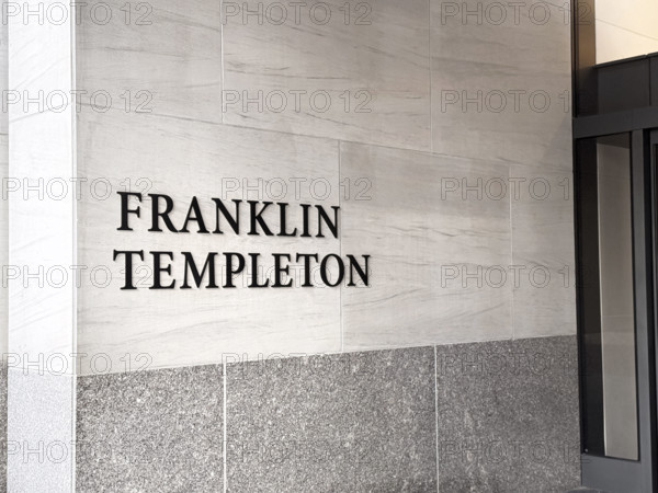 Franklin Templeton Investment Firm, company name on office building exterior, New York City, New York, USA