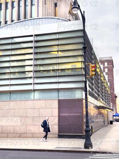 Jerome L. Greene Hall, Columbia University Law School, building exterior and street scene, New York City, New York, USA