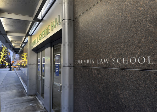 Jerome L. Greene Hall, Columbia University Law School, building exterior and entrance, New York City, New York, USA