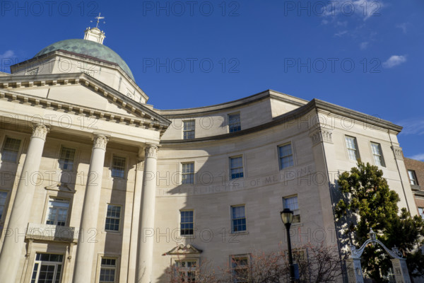 Sterling Hall of Medicine, building exterior, low angle view, Yale University School of Medicine, New Haven, Connecticut, USA